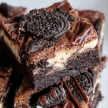 Delicious Brownie Bottom Bars with a rich chocolate layer