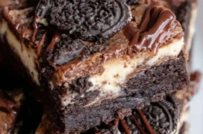 Delicious Brownie Bottom Bars with a rich chocolate layer