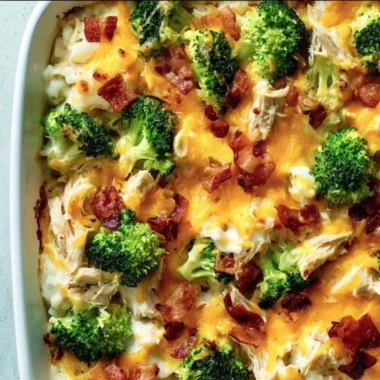 Creamy low carb chicken casserole served in a bowl