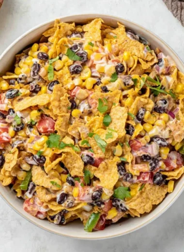 Delicious Frito Corn Salad served in a colorful bowl