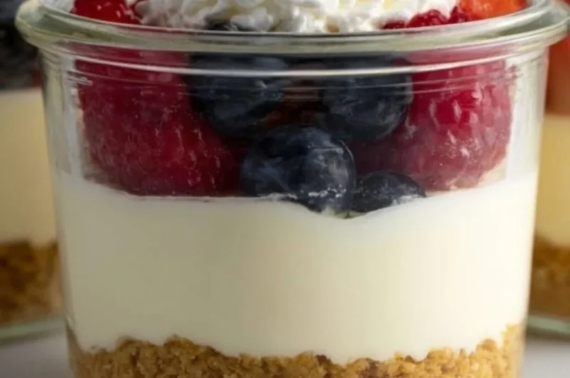 Healthy protein cheesecake jars, a nutritious dessert option