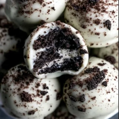 Delicious homemade Oreo Cake Balls on a white plate