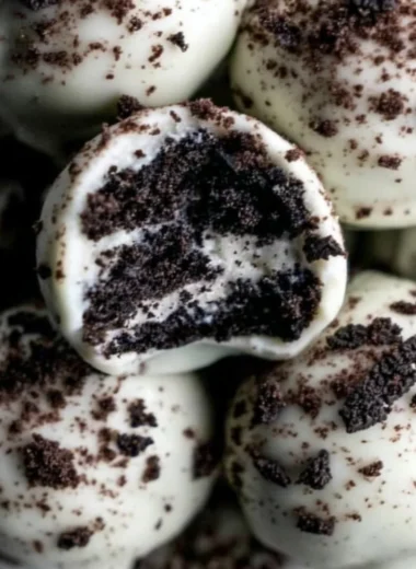Delicious homemade Oreo Cake Balls on a white plate