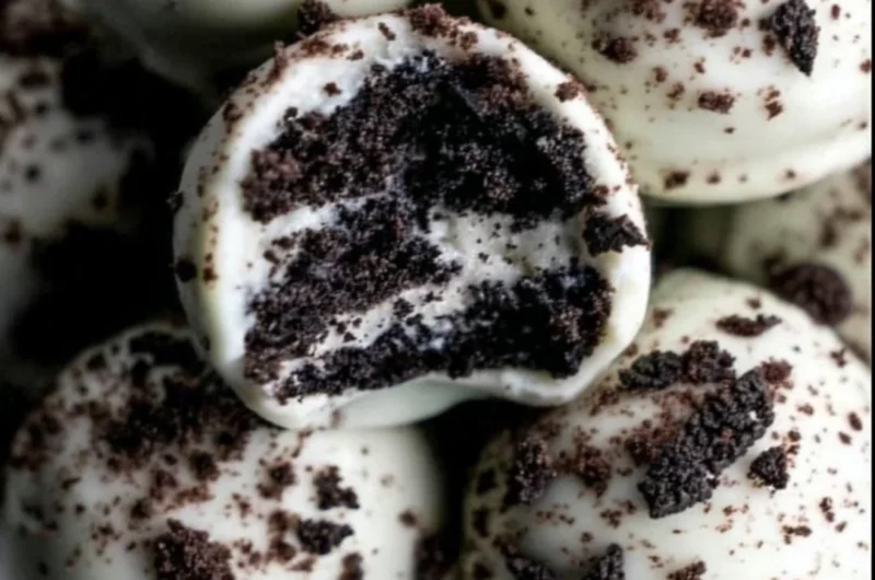 Delicious homemade Oreo Cake Balls on a white plate