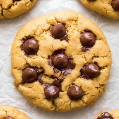 Delicious 4 ingredient protein cookies on a wooden table
