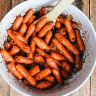Delicious brown sugar roasted carrots fresh from the oven
