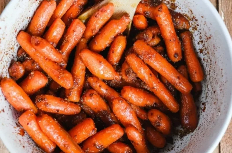 Delicious brown sugar roasted carrots fresh from the oven