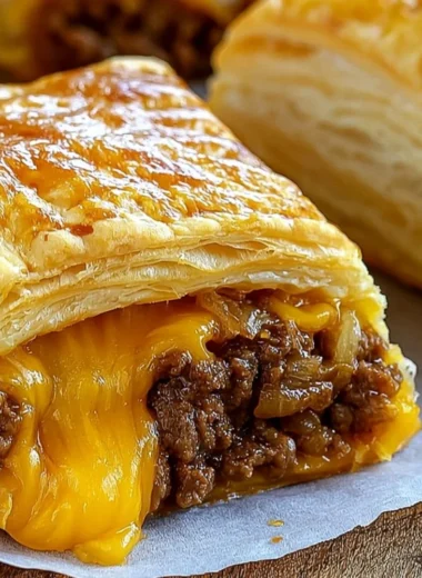 Savory cheeseburger pockets filled with beef and cheese, ready to eat.