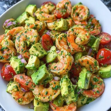 Citrus Shrimp Salad with avocado, fresh greens, and colorful citrus slices.