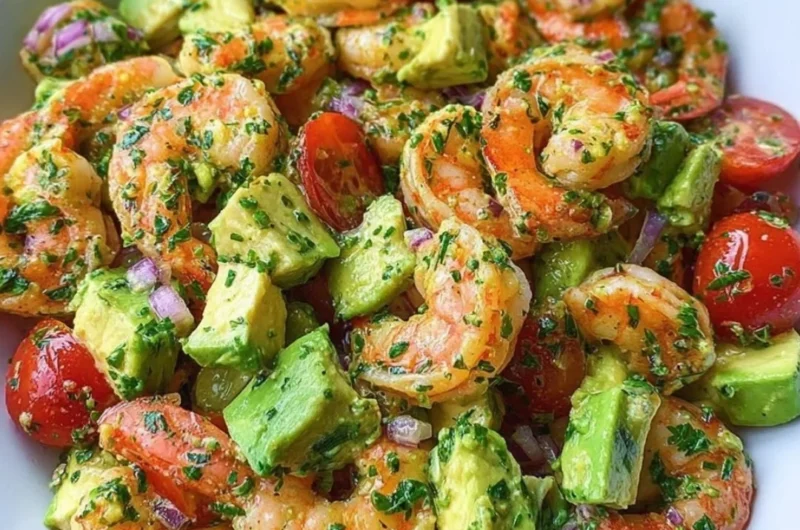 Citrus Shrimp Salad with avocado, fresh greens, and colorful citrus slices.