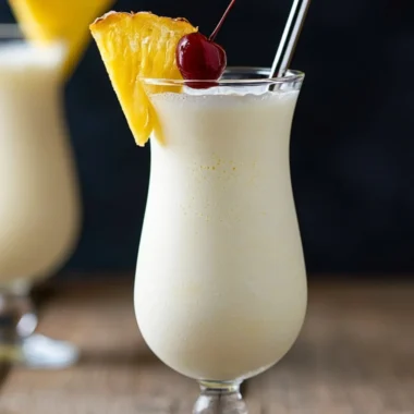 Classic Piña Colada cocktail with pineapple and coconut