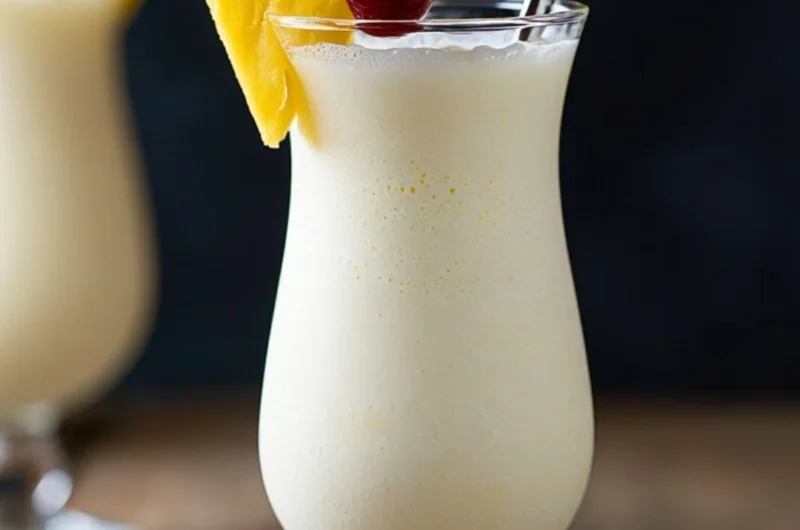 Classic Piña Colada cocktail with pineapple and coconut