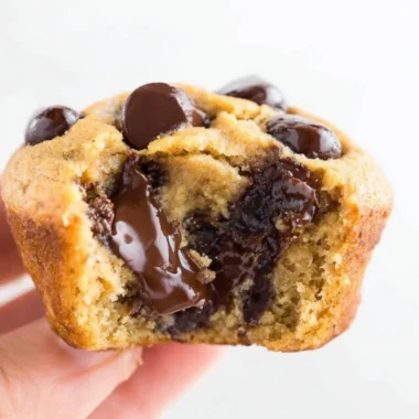 Flourless peanut butter banana muffins on a cooling rack