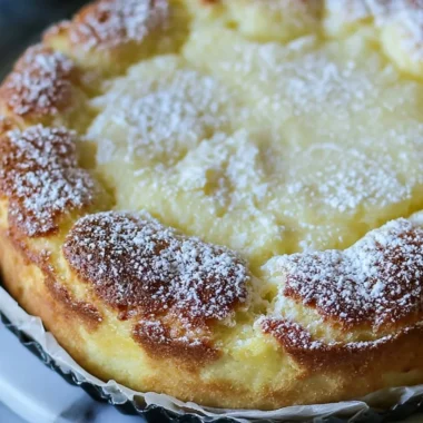 Delicious homemade French Butter Cake with a golden crust and buttery flavor.