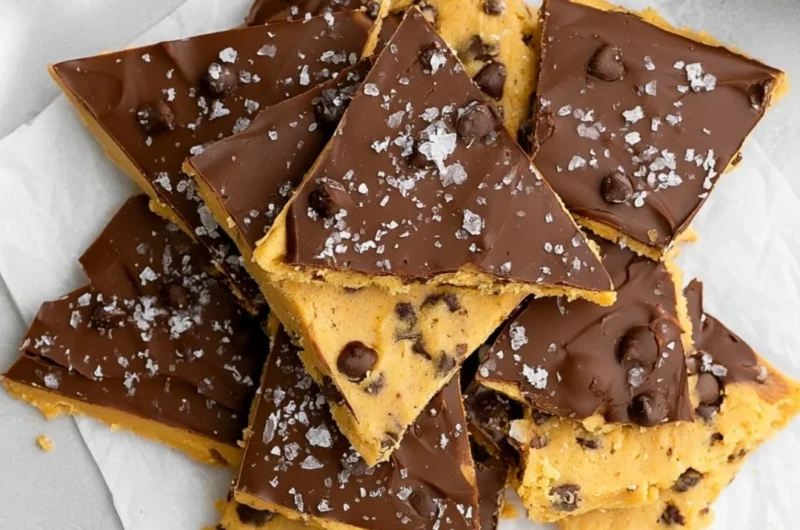 Healthy cookie dough bark made with nutritious ingredients
