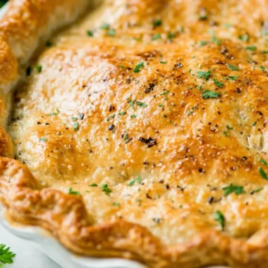 Delicious homemade chicken pot pie with flaky crust and savory filling