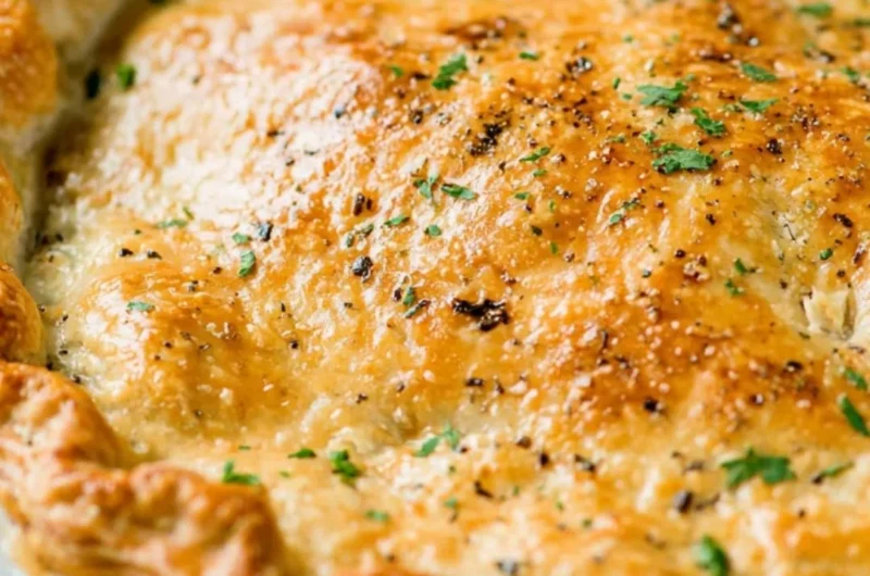 Delicious homemade chicken pot pie with flaky crust and savory filling