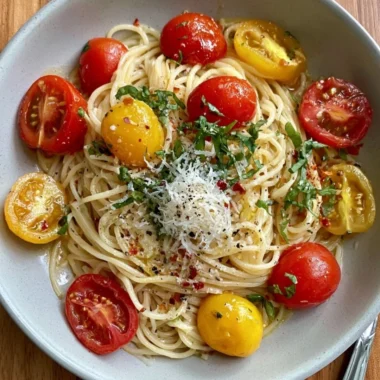 Delicious summer garden pasta inspired by Ina Garten's recipe, featuring fresh vegetables.