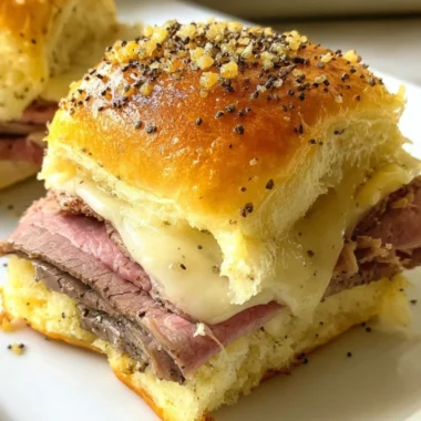 Delicious roast beef sliders served on a platter with condiments