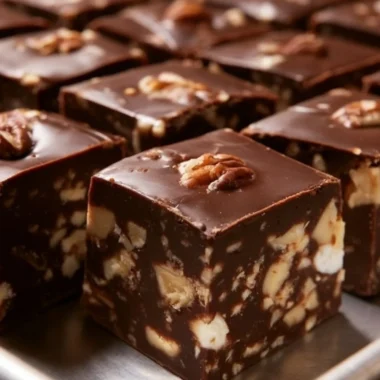 Delicious TOLL HOUSE® Famous Fudge with chocolate and nuts
