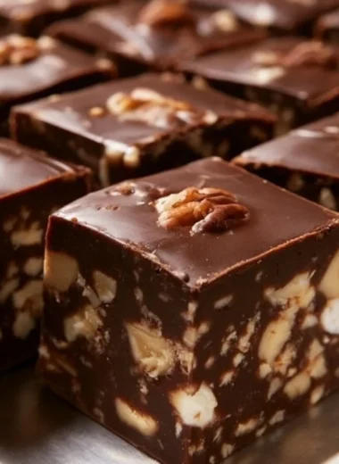 Delicious TOLL HOUSE® Famous Fudge with chocolate and nuts