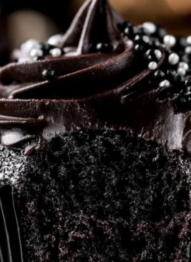 Delicious black velvet cupcakes topped with cream cheese frosting
