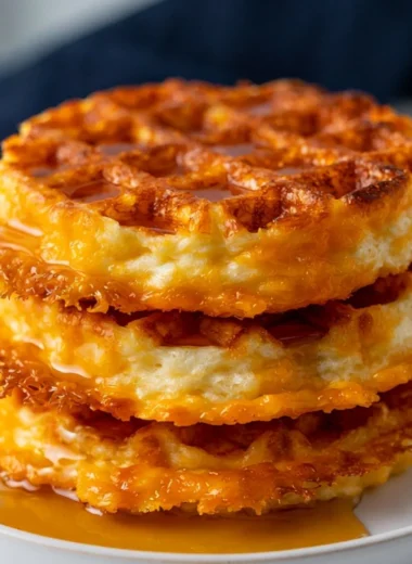 Delicious homemade chaffles served on a plate