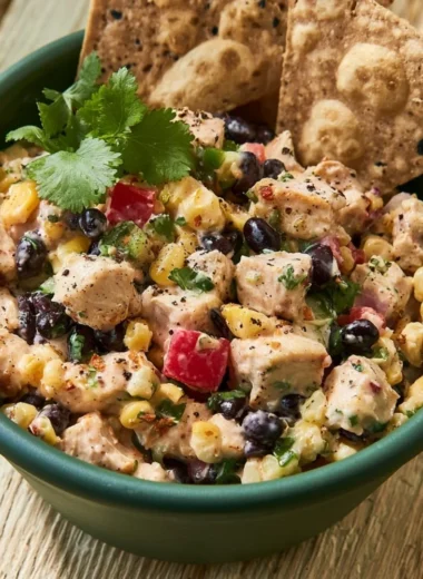Chopped Southwest Chicken Salad with grilled chicken, fresh veggies, and a zesty dressing.