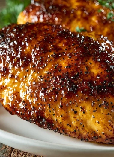 Garlic Brown Sugar Chicken glazed and garnished with herbs on a serving platter.