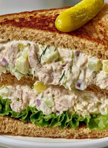 Panera Tuna Salad Sandwich served on fresh bread with vegetables