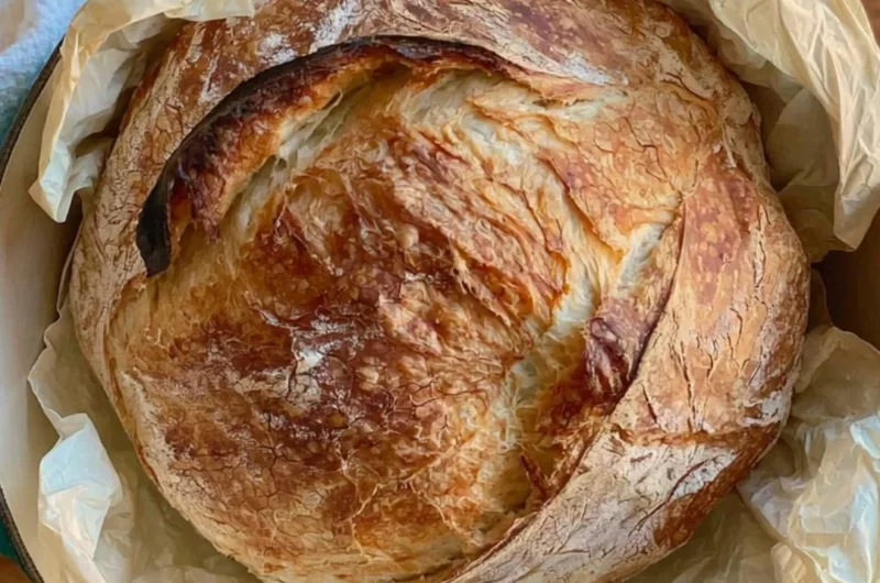 Homemade sourdough bread loaf with crispy crust and soft texture