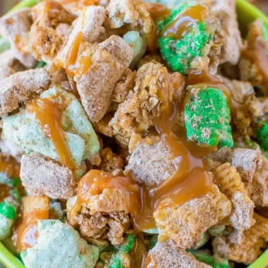 Apple Cinnamon Puppy Chow with tasty treats for dogs